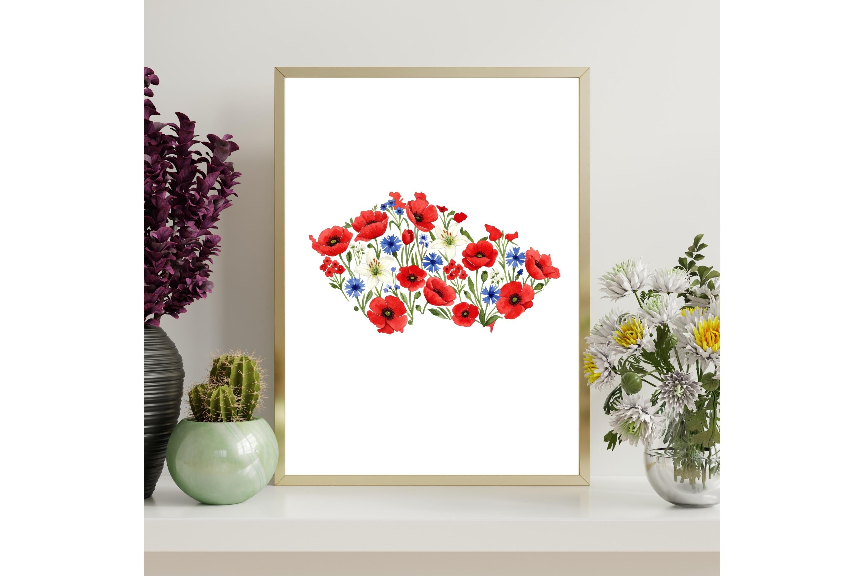 Czech Republic Map Printable Wall Art