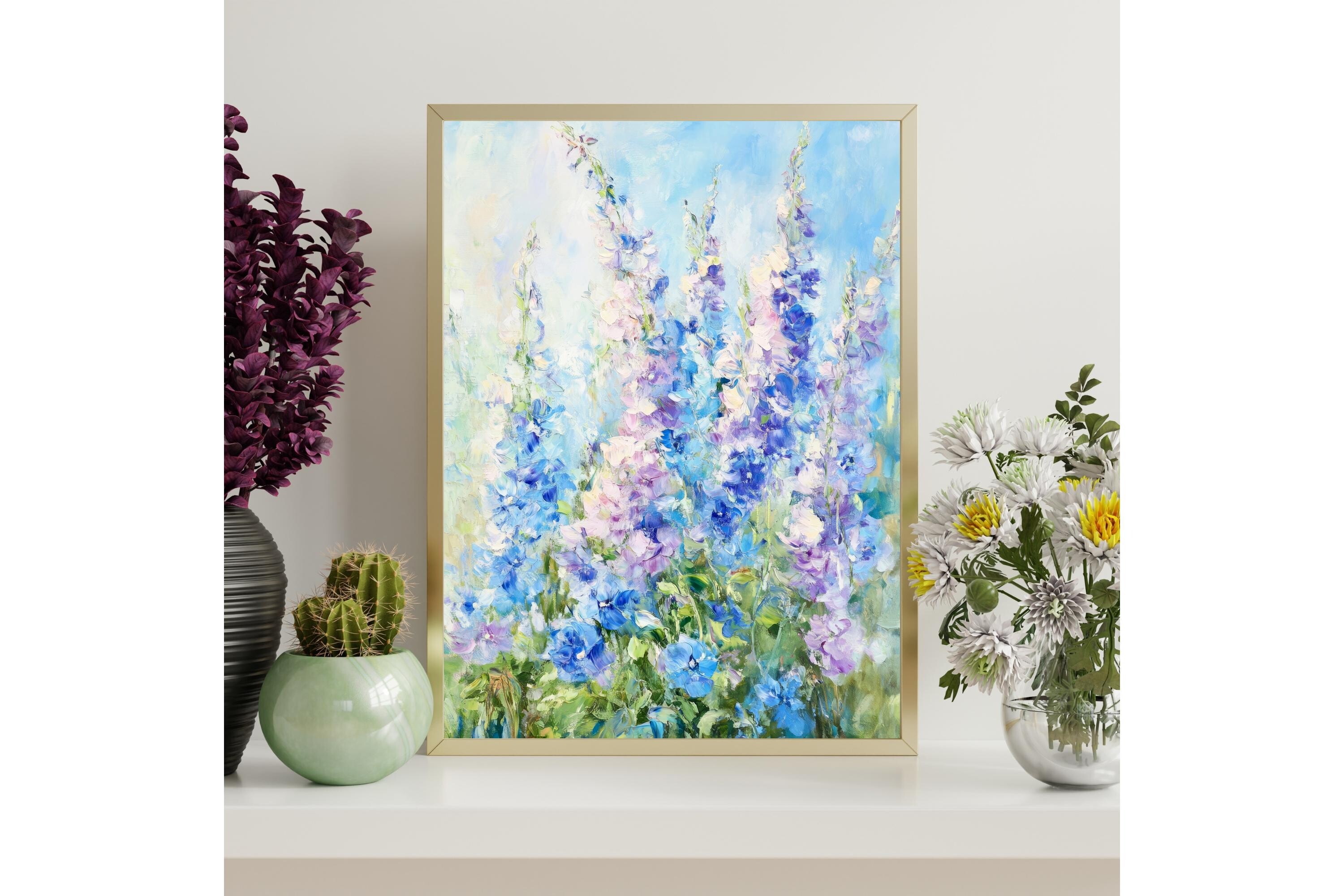 Delphinium Floral Printable Wall Art