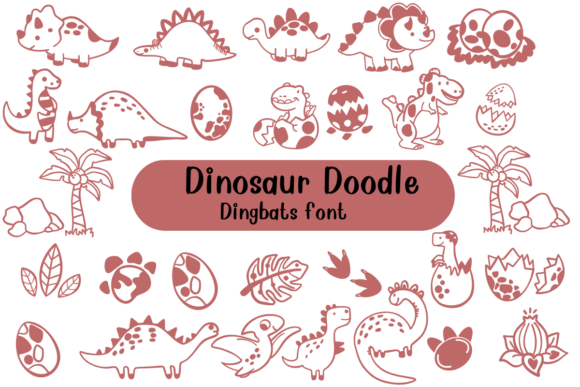 Preview of Dinosaur Doodle dingbat font