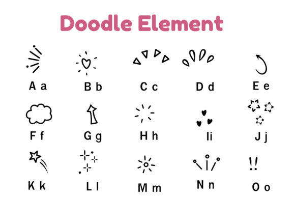 Doodle Element Font font preview - 4