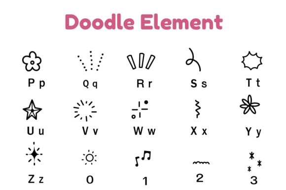 Doodle Element Font font preview - 5