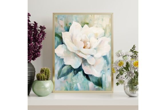 Ethereal Gardenia Watercolor Print