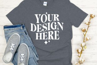 Gildan 64000 Mockup Dark Heather
