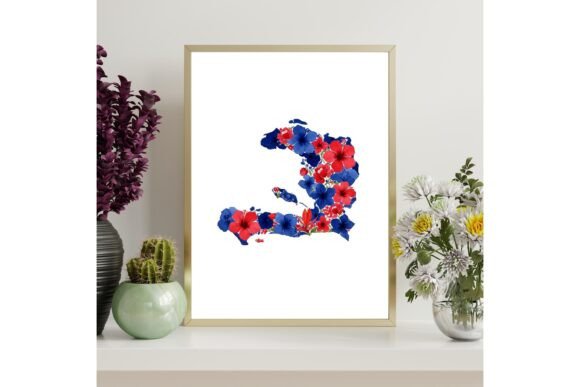Haiti Country Outline Printable Wall Art