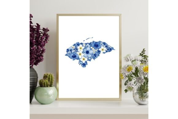 Honduras Floral Map Printable Art