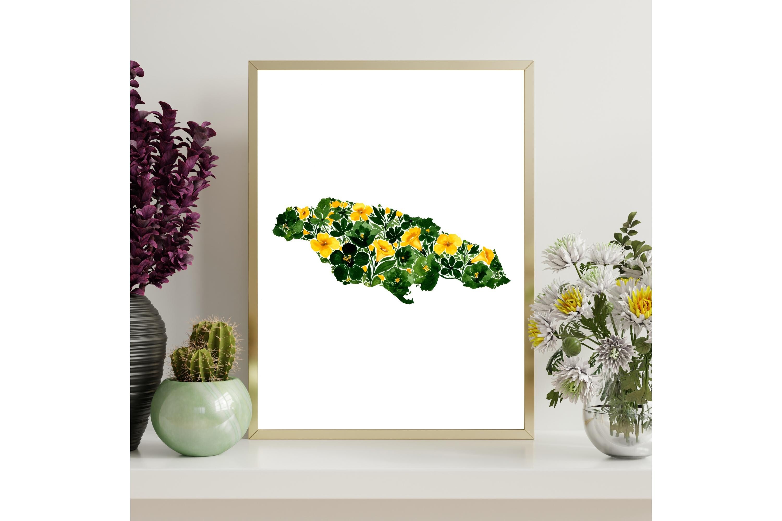 Jamaica Map Printable Wall Art