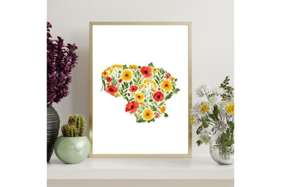 Lithuania Map Outline Printable Wall Art