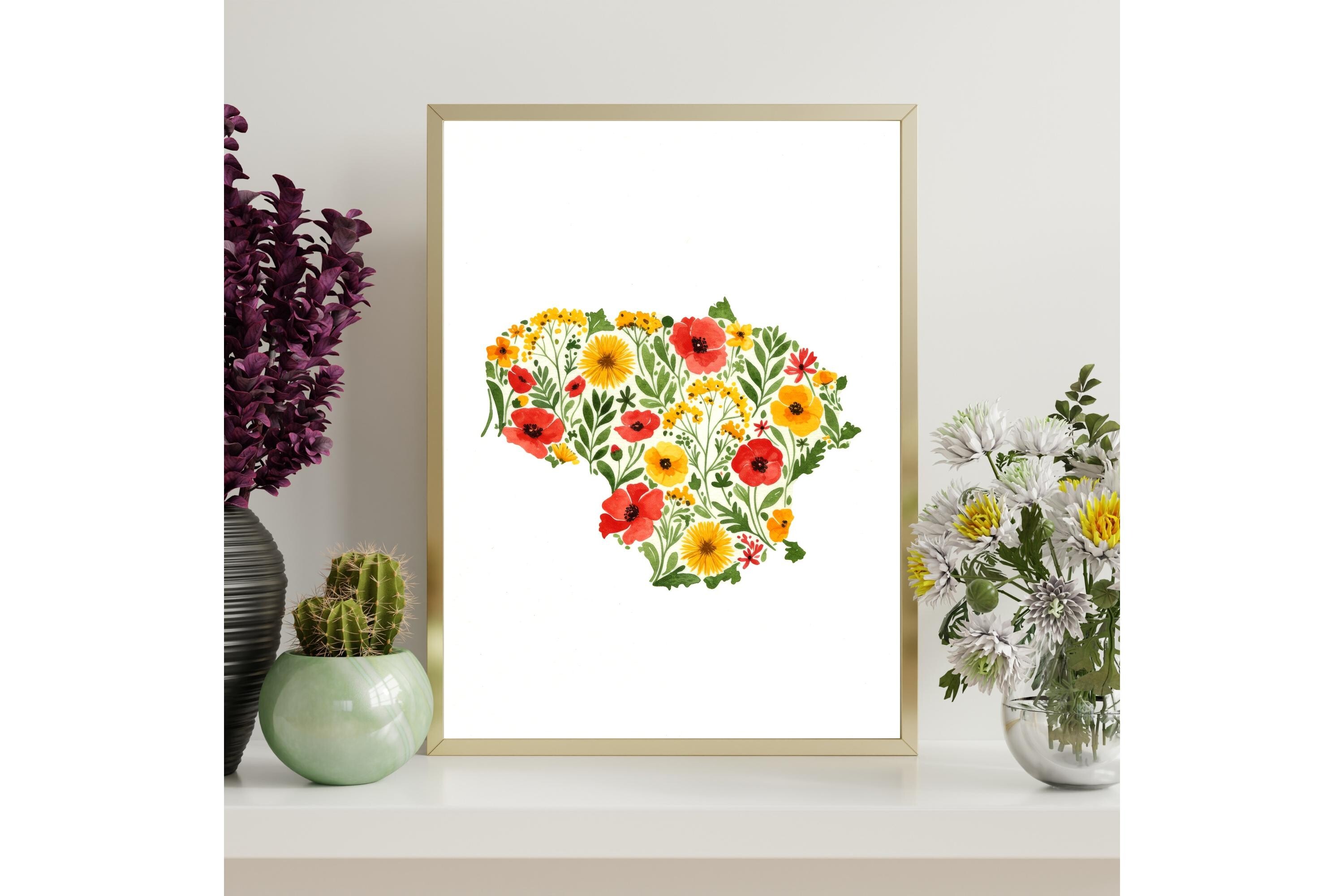 Lithuania Map Outline Printable Wall Art