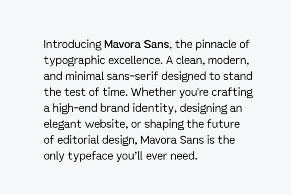 Mavora Sans Typeface Font PNG with transparent background - Preview 2