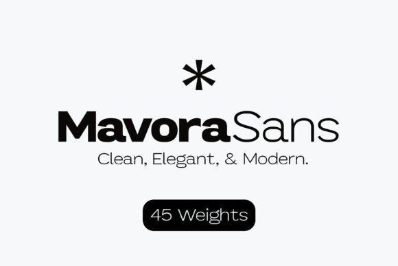 Mavora Sans Typeface Font PNG with transparent background - Preview 3