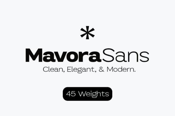 Mavora Sans Typeface Font PNG with transparent background - Preview 4