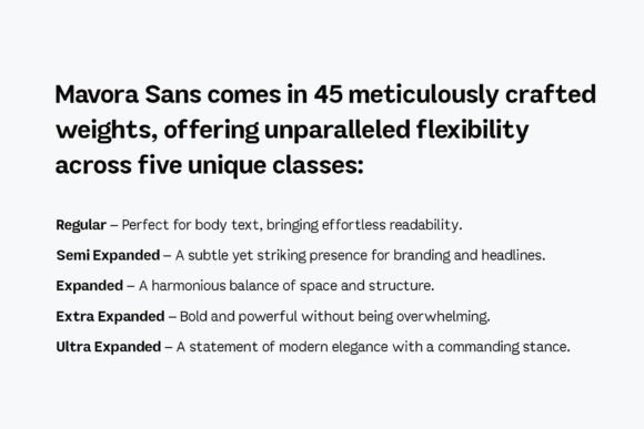 Mavora Sans Typeface Font PNG with transparent background - Preview 5