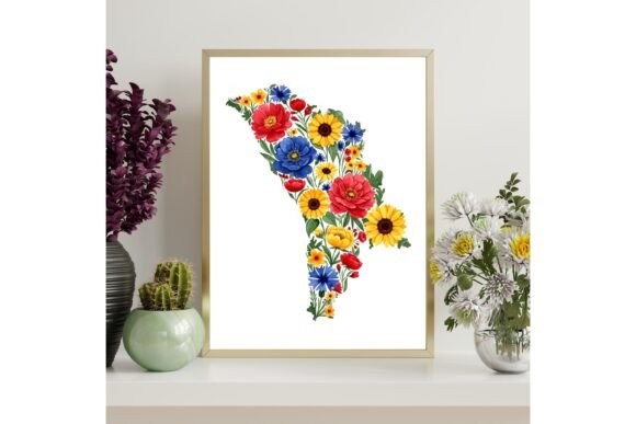 Moldova Map Outline Printable Wall Art