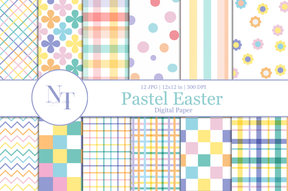 Pastel Easter Digital Paper Graphic by Nam Tiwa · Creative Fabrica