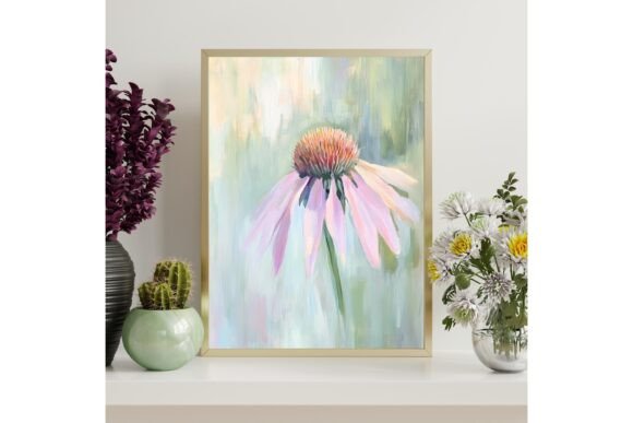 Pastel Echinacea Wall Art