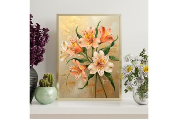 Peach Alstroemeria Printable Wall Art