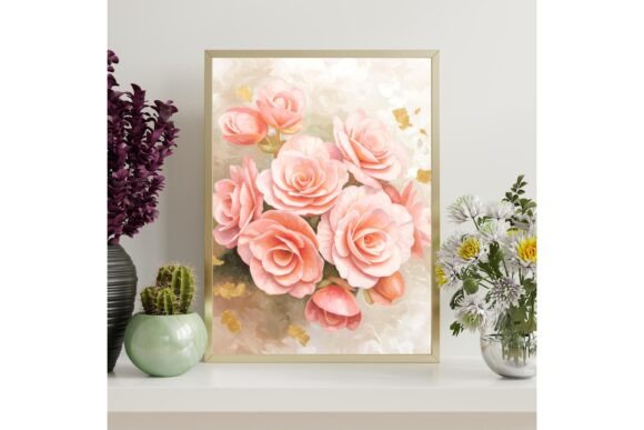 Peach Begonia Flower Printable Decor