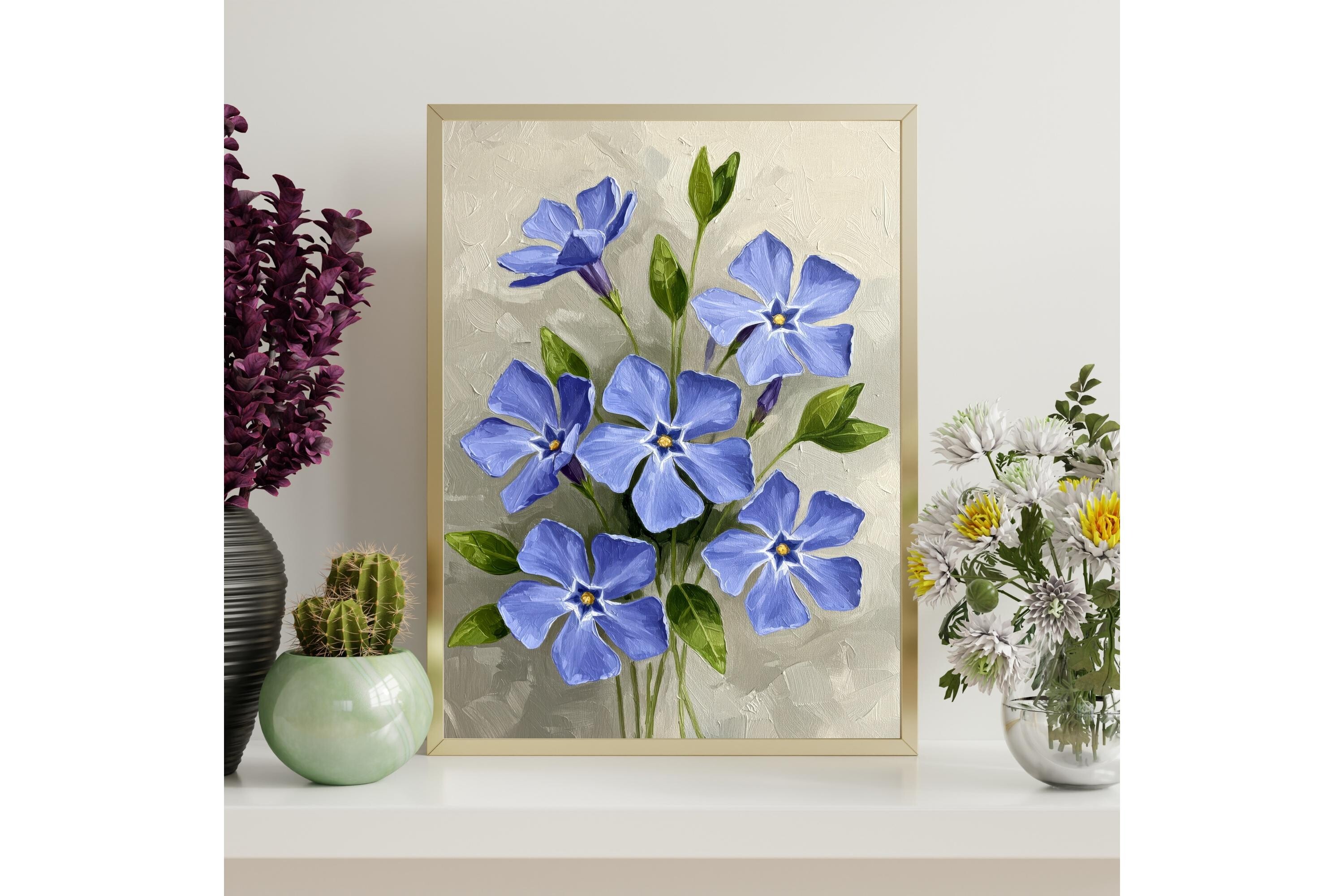 Periwinkle Flower Wall Art Print
