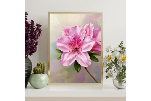 Pink Azalea Flower Wall Art Print