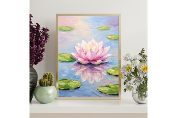 Pink Lotus Flower Printable Wall Art