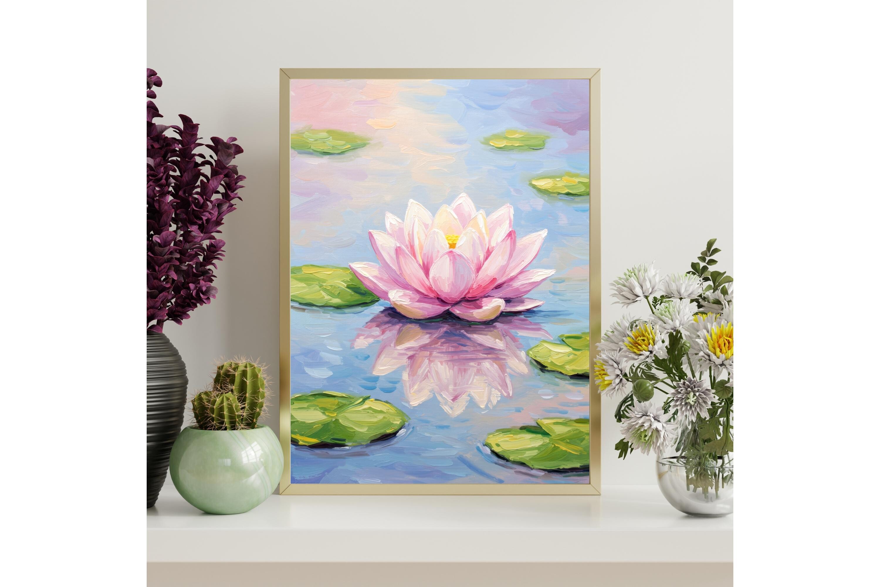 Pink Lotus Flower Printable Wall Art