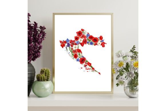 Printable Croatia Map Outline Wall Art