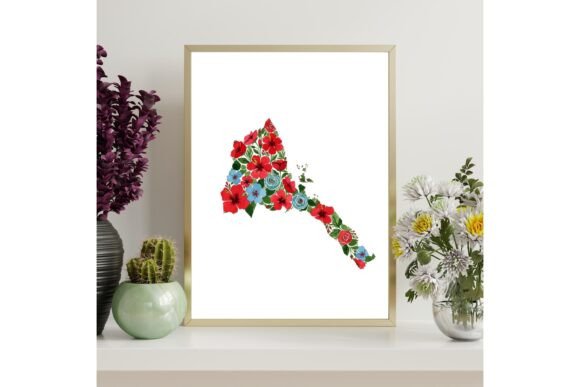 Printable Eritrea Map Outline Wall Art