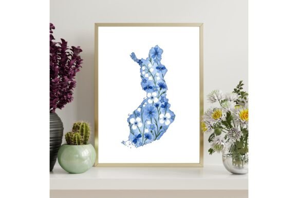 Printable Finland Map Outline Wall Art