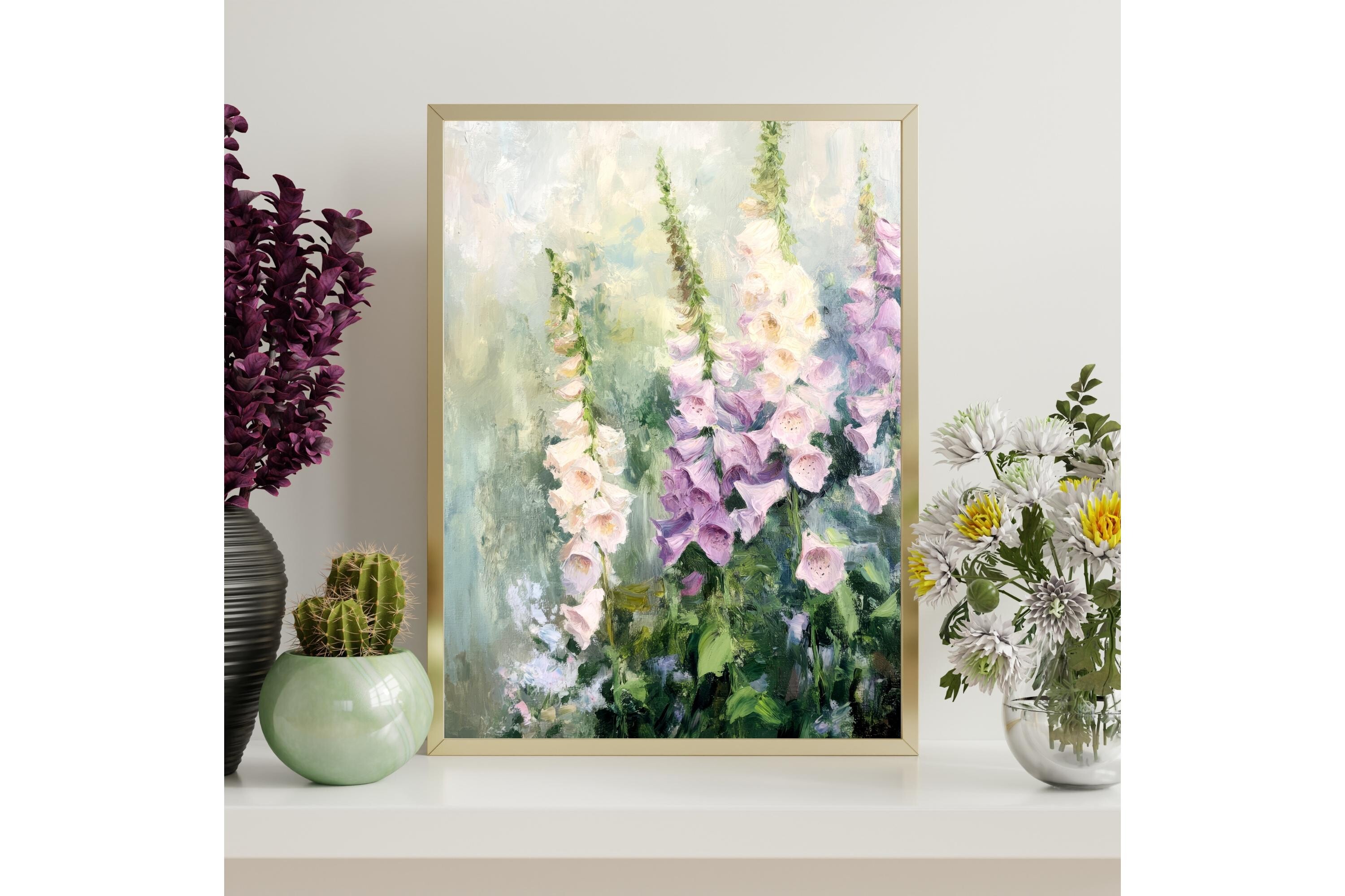 Printable Foxglove Floral Wall Art