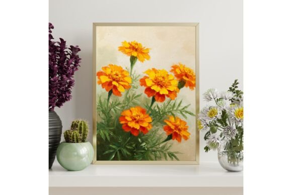 Printable Marigold Botanical Wall Art