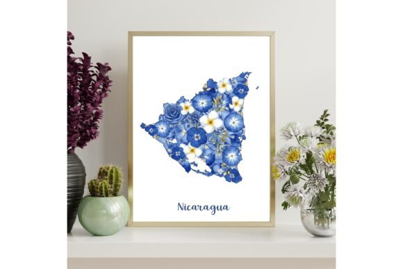 Printable Nicaragua Map Wall Art