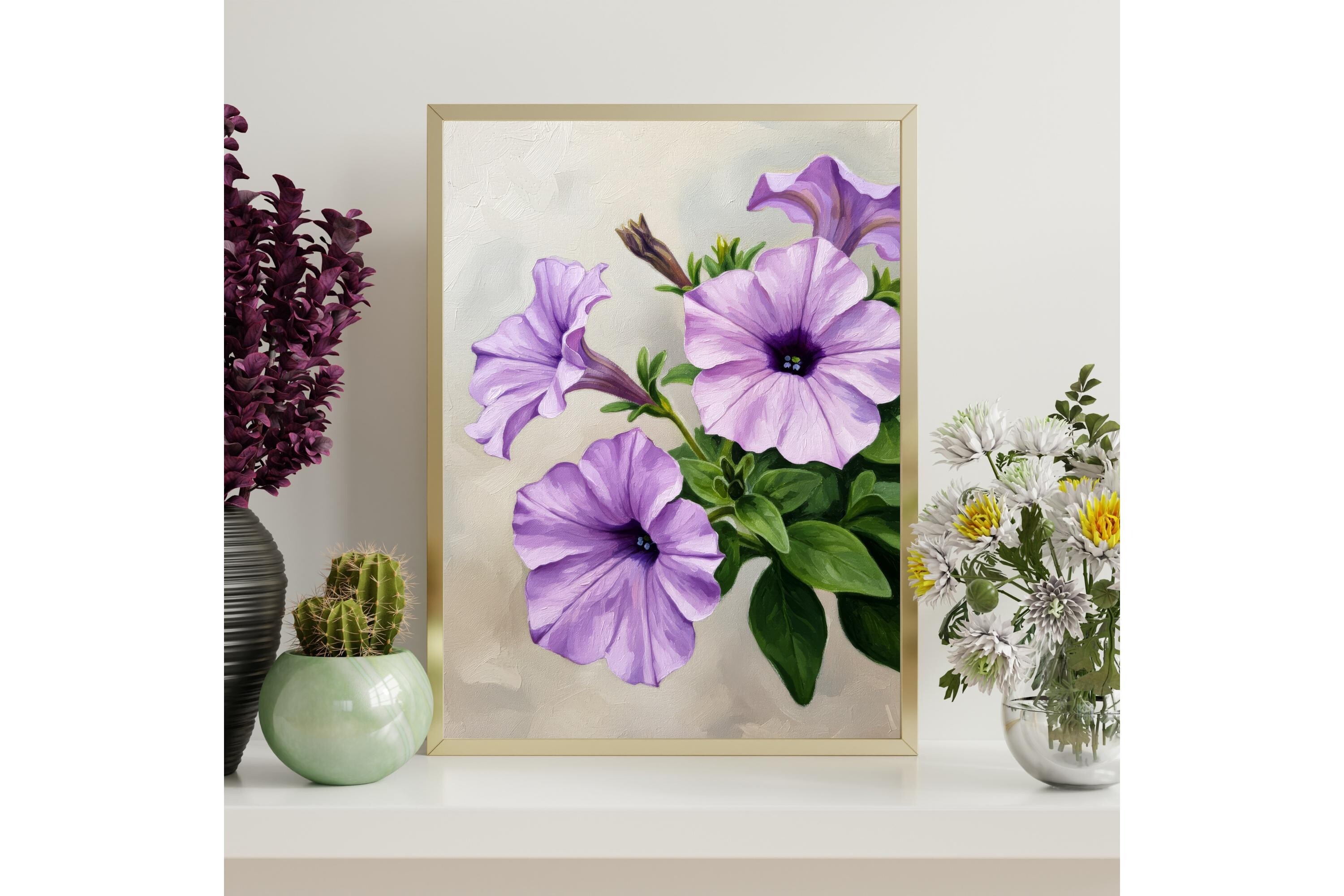 Purple Petunia Flower Printable Wall Art