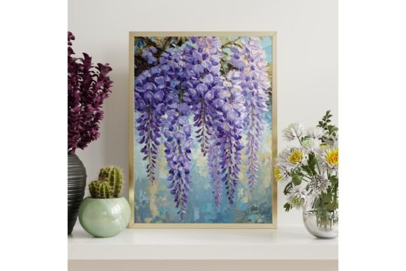 Purple Wisteria Flower Wall Art.