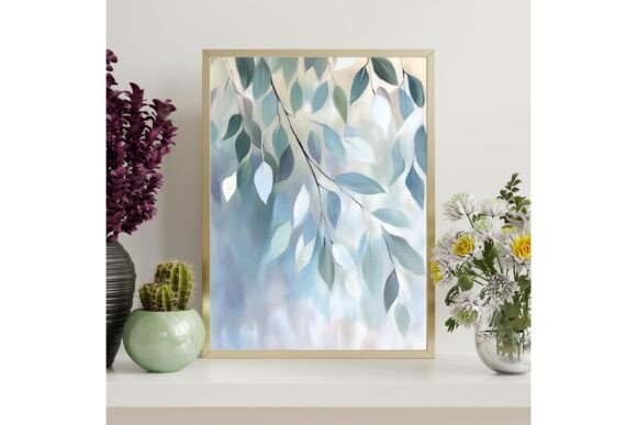 Serene Blue Eucalyptus Wall Art