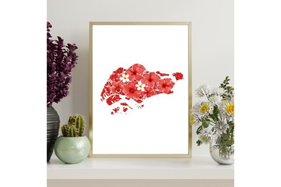 Singapore Outline Map Printable Wall Art