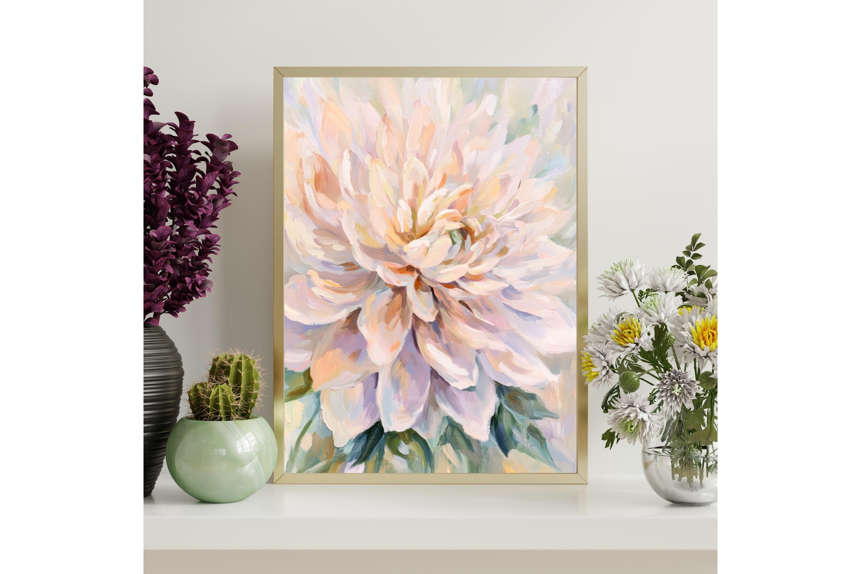 Soft Pink Dahlia Flower Printable Wall
