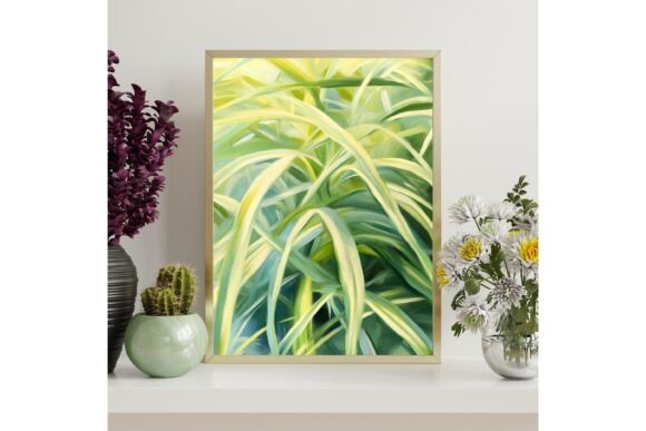 Spider Plant Abstract Wall Art Print