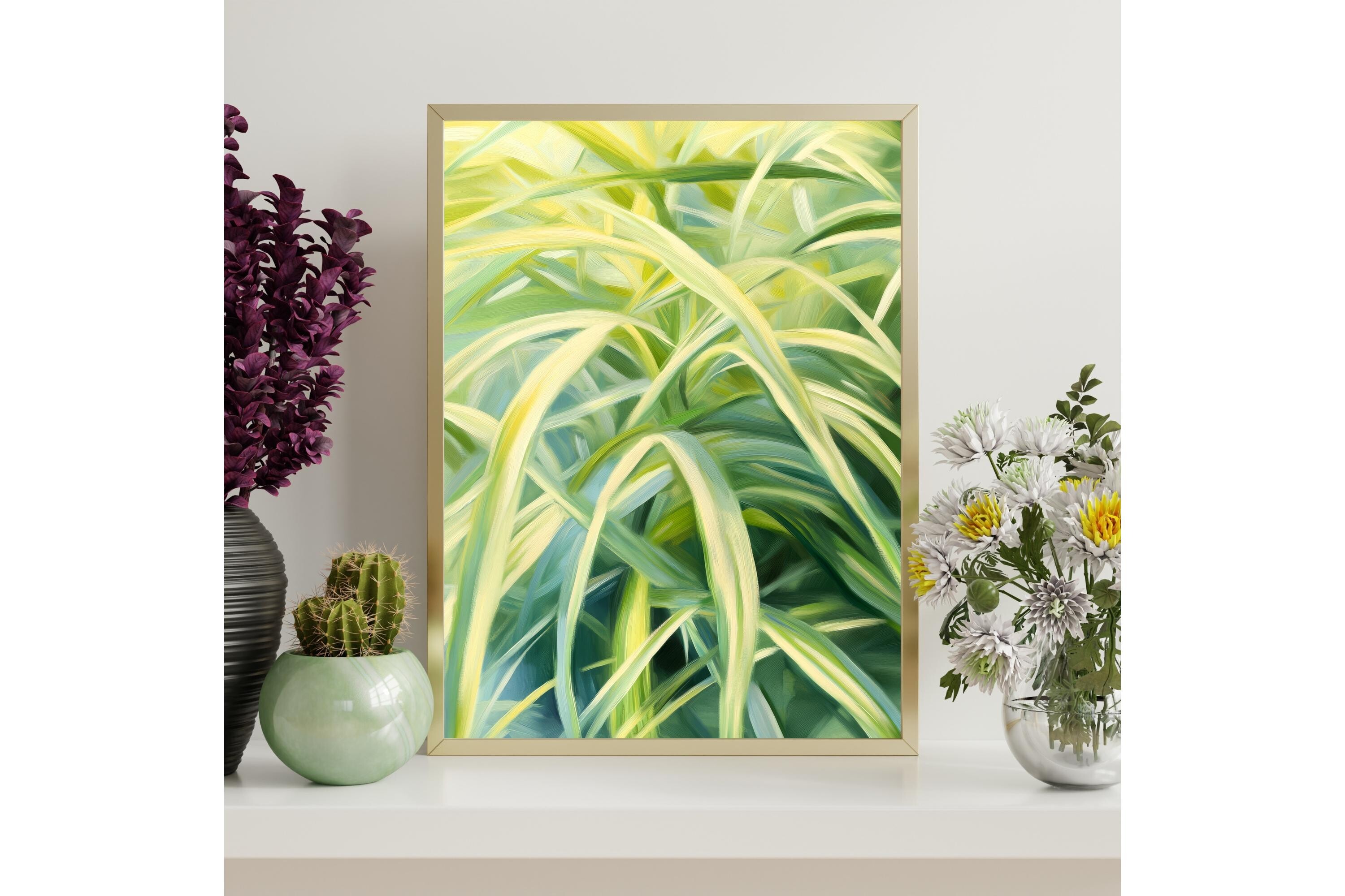 Spider Plant Abstract Wall Art Print