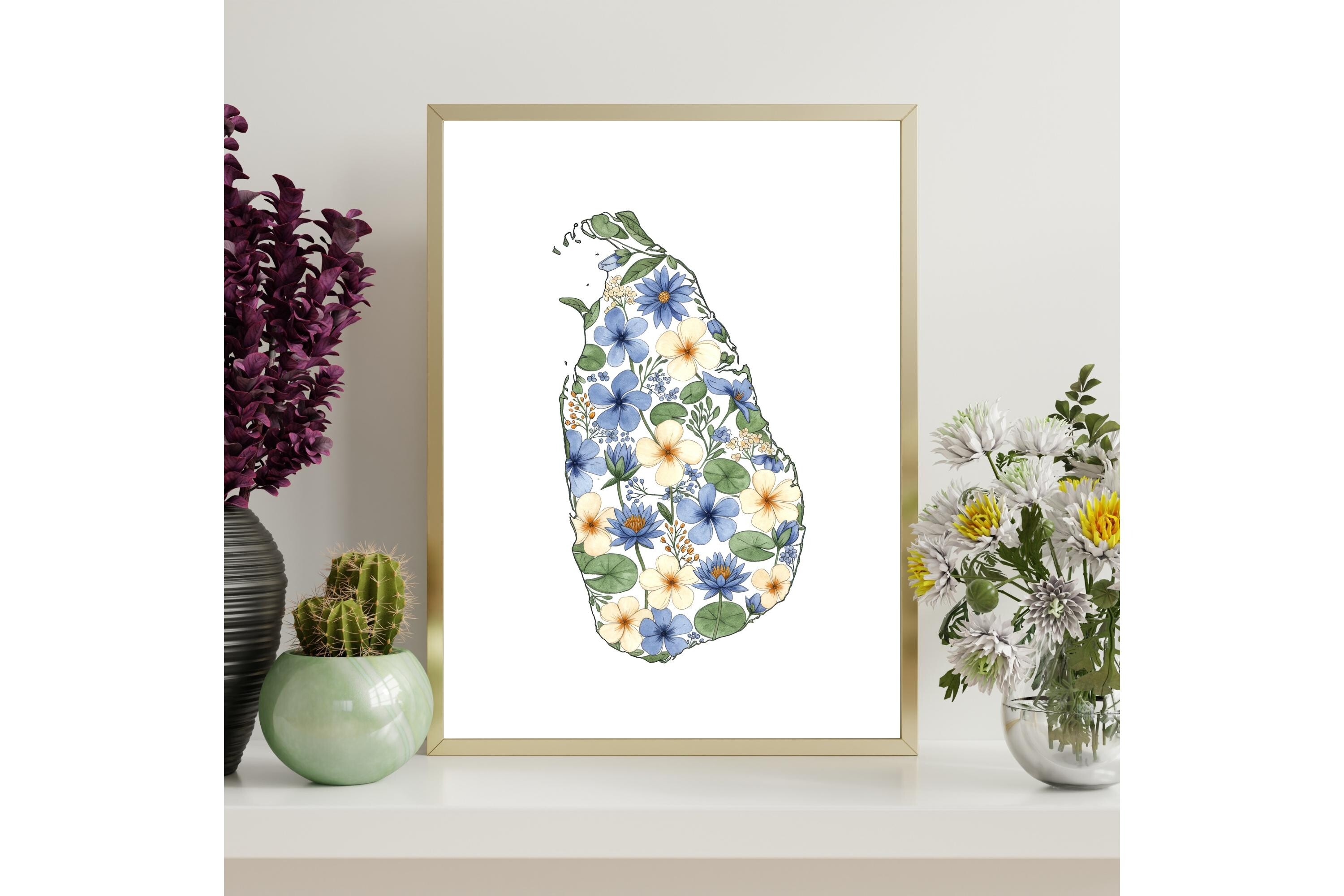 Sri Lanka Country Map Print