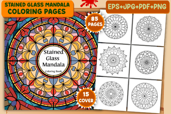 Stained Glass Mandala Coloring Pages
