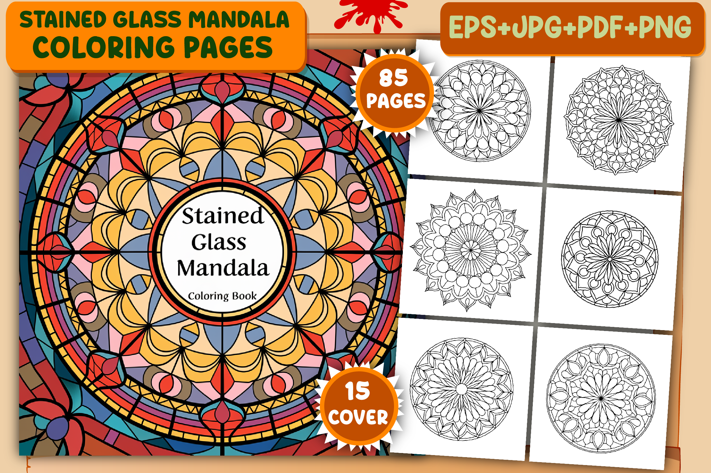 Stained Glass Mandala Coloring Pages