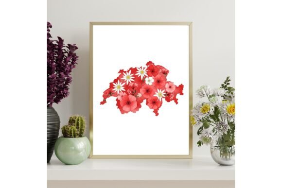 Switzerland Map Outline Wall Art