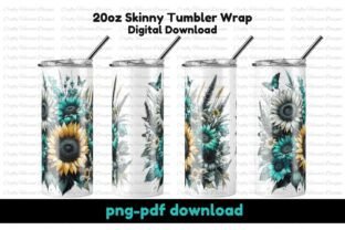 Teal & Gold Sunflower 20oz Tumbler Wrap Graphic by Crafty Harvest ...