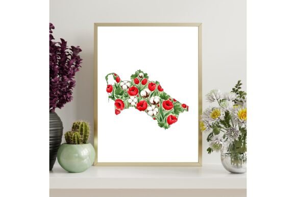 Turkmenistan Map Printable Wall Art