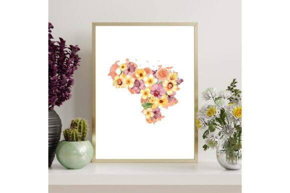 Venezuela Floral Map Printable
