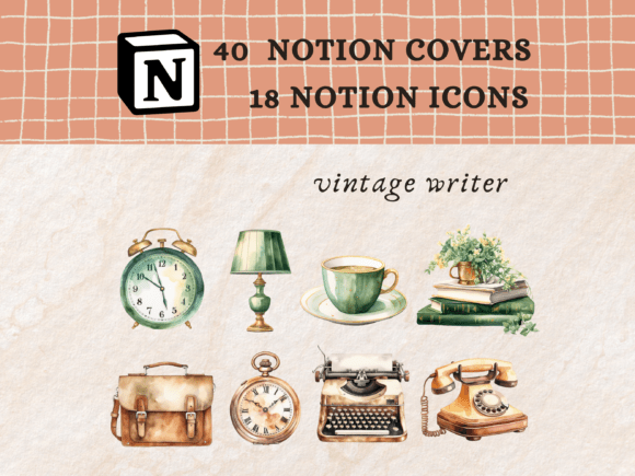 Vintage Writer Notion Icons