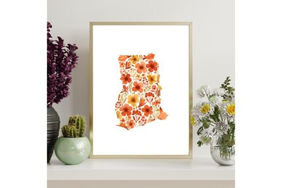 Watercolor Ghana Map Printable Art