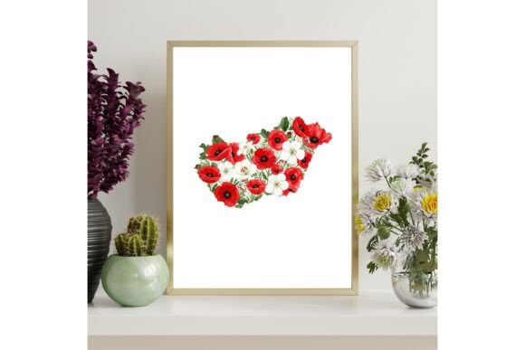 Watercolor Hungary Country Outline Print