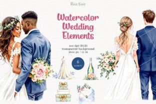 Watercolor Wedding Clipart Collection Graphic by Pixie Lines · Creative ...