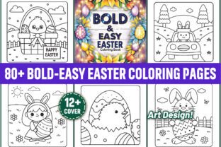 Bold and Easy Easter Coloring Book Kids Graphic by ArT DeSiGn ...